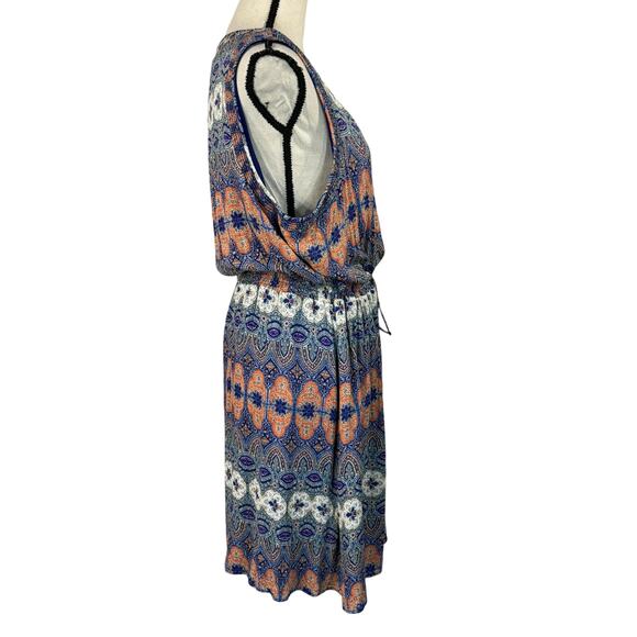 Lucky Brand X-Large Blouson Dress Geometric Sleeveless Round Neck Lined Multi - Picture 5 of 9